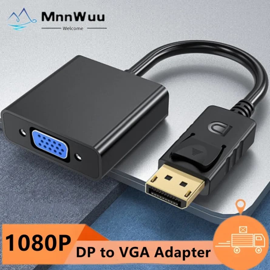 DP to VGA Adapter Cable 1080P DisplayPort to VGA Converter Cable DP Male to VGA Female Adapter For Computer Laptop Projector  TV