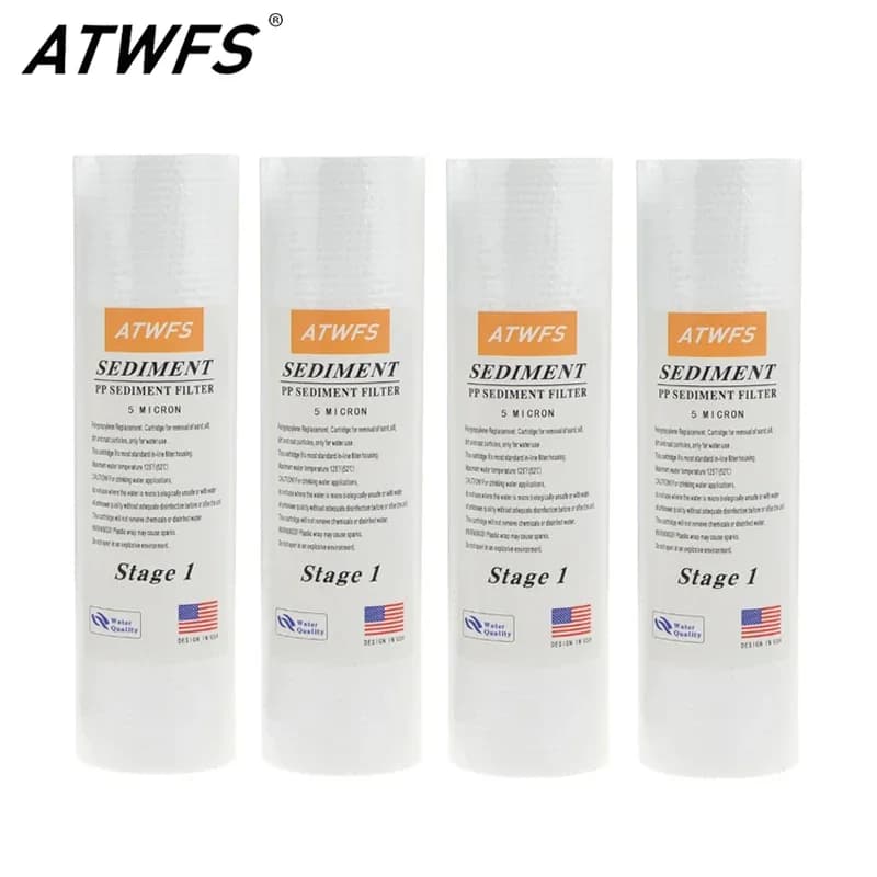Water Purifier Filter 5 Micron 4 X 10" Ppf Filter Sediment Water Filter Cartridge Aquarium Pre-filters for Kitchen