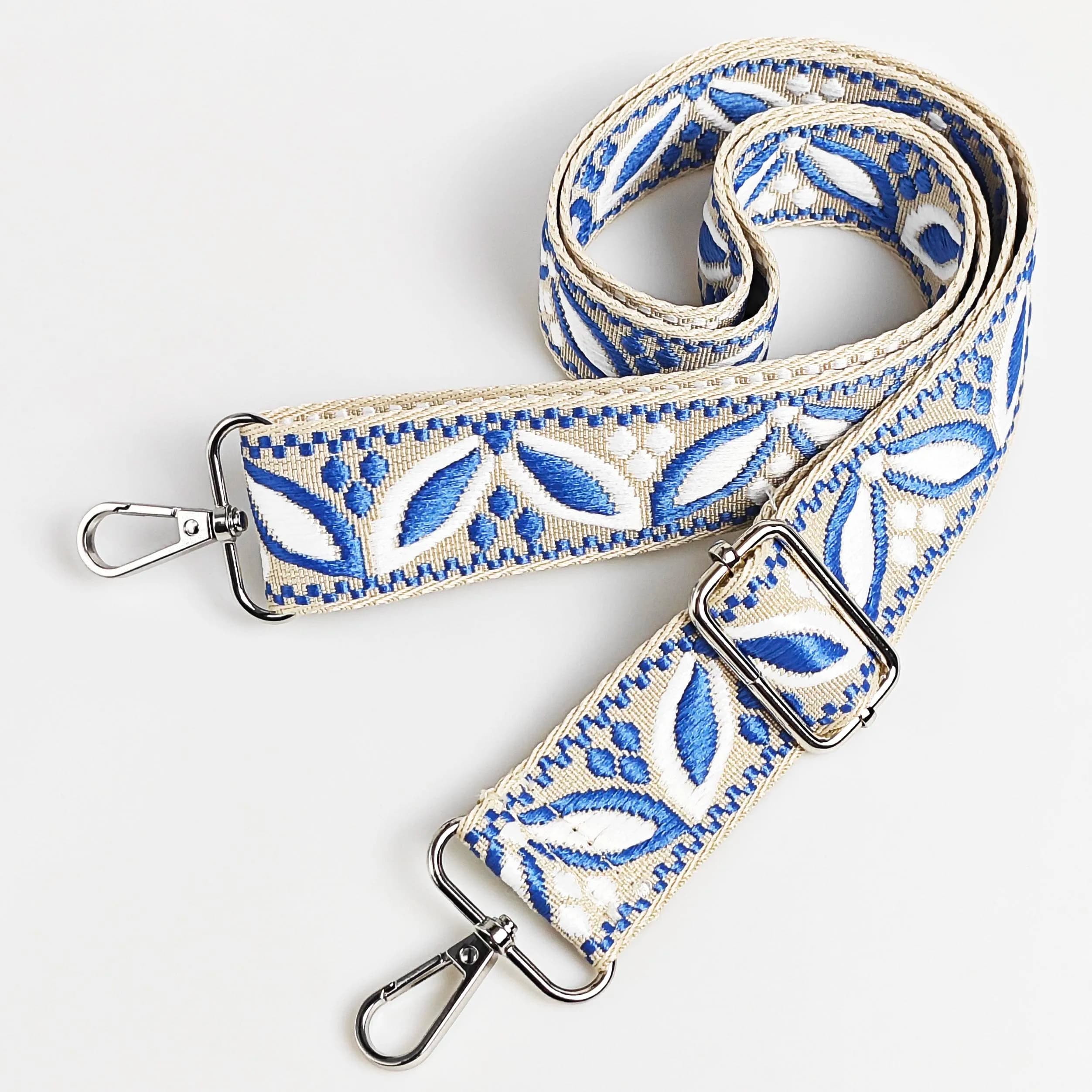 1 Piece 1.50inch Wide Adjustable Handbag Purse Strap Replacement Crossbody Shoulder Strap Magnolia Pattern Jacquarded   Strap