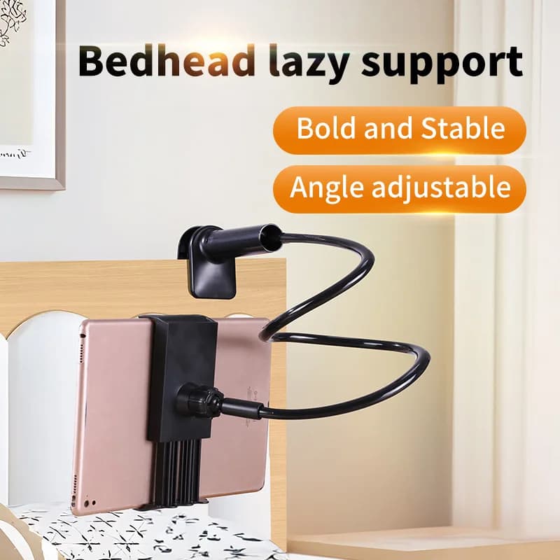 Lazy Holder Spiral Base Bed Top Lazy Artifact Bedhead Phone Tablet Stand for IPad 11 Air Redmi Pad Pro Galaxy Tab Bedside Mount