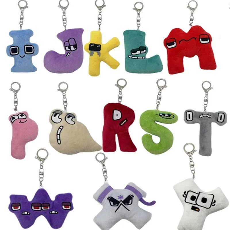 26 Alphabet Plush Toy Alphabets Keychain Alphabet A-Z Stuffed Doll Preschool Educational English ABC Letter Pendant Toy