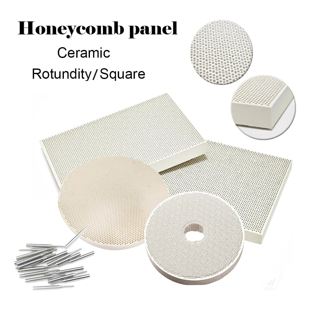 1 Pcs Round/Rectangle Honeycomb Ceramic Plate Honeycomb Ceramic Board Infrared Burner Replacement High Efficiency