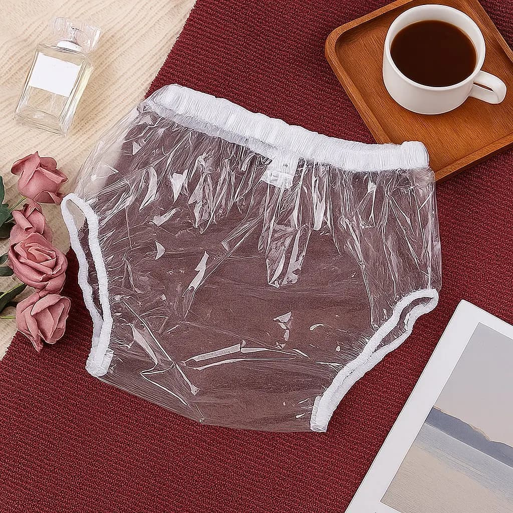 Reusable Waterproof TPU Adult Diaper Panties Clear Panties Cover Easy-to-clean Incontinence Pants Diaper Soft Elasticated