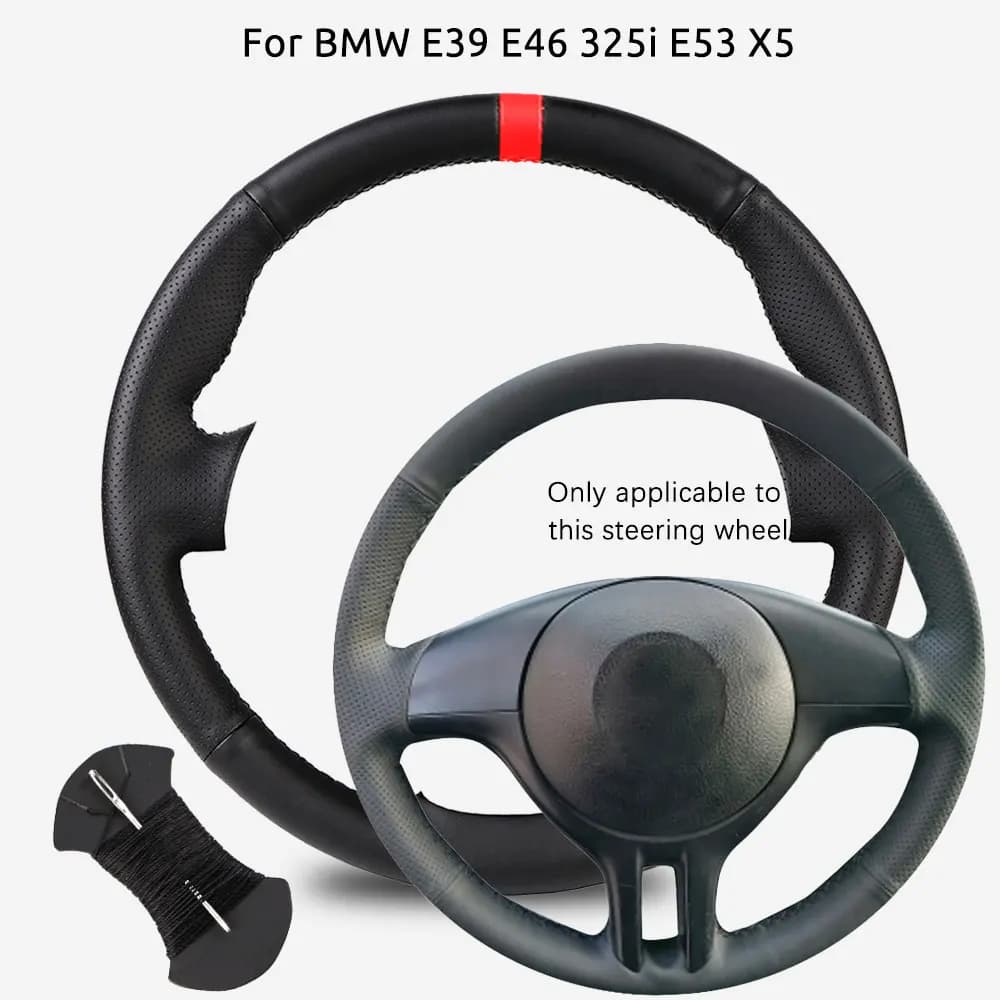 OEM Style For BMW E39 E46 325i E53 X5 Microfiber Leather Car Steering Wheel Cover Auto Accessories