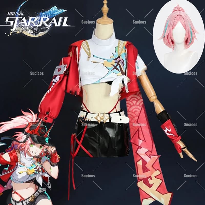Game Honkai Star Rail Rappa Cosplay Costume Wig Uniform Hat Jacket Shorts Women Men Halloween Role Play Costumes