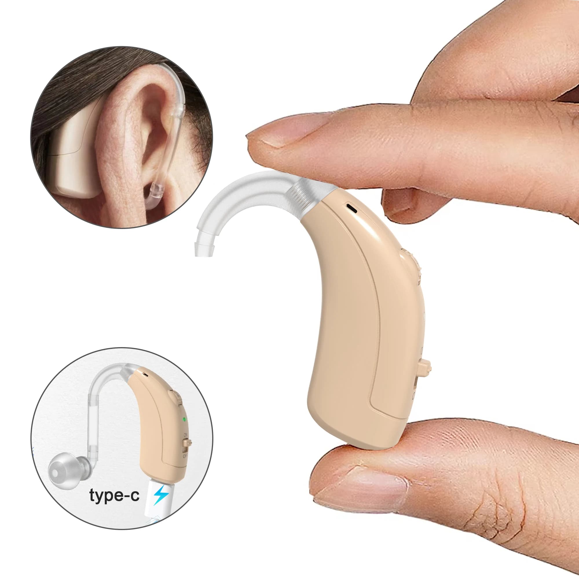 2025 New rechargeable digita Hearing aids powerful Mini hearing aid for deafness elderly Moderate to Severe Loss Sound Amplifier