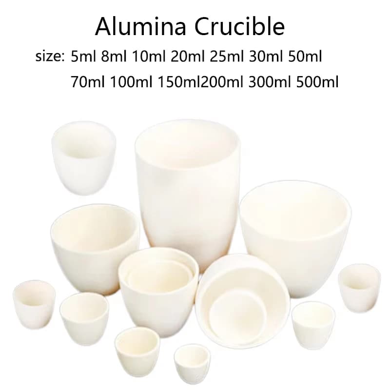 1pcs 5ml 8ml 10ml 20ml 25ml -1000ml Alumina Crucible  Arc-shaped Common Type Alumina (Corundum) Ceramic Smelting Crucible