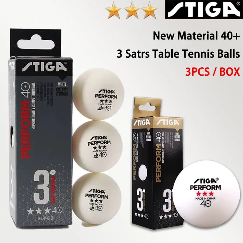 STIGA 3 Stars 40+ Table Tennis Balls ITTF ABS New Material Seamed Ping Pong Balls High Elasticity Durable Training Match Balls