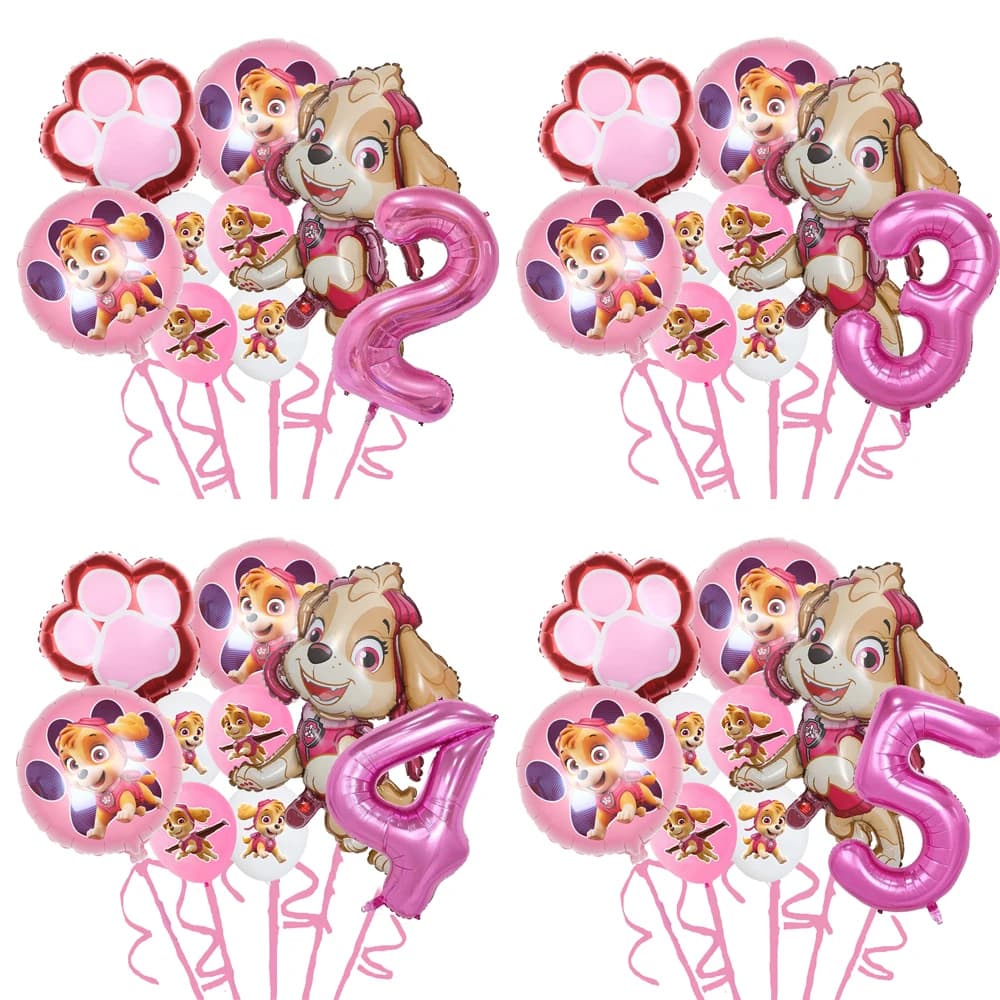 Paw Patrol Pink Birthday Party Decorations Skye Paw Balloon cup Disposable Tableware Backdrop Paw Patrol party favors Supplies