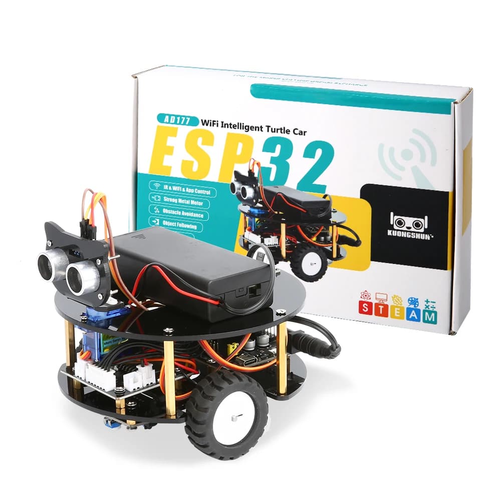 KUONGSHUN Multifunction Smart Little Turtle Robot Car for ESP32 Arduino Robot STEM Kids Programable Robot Kit