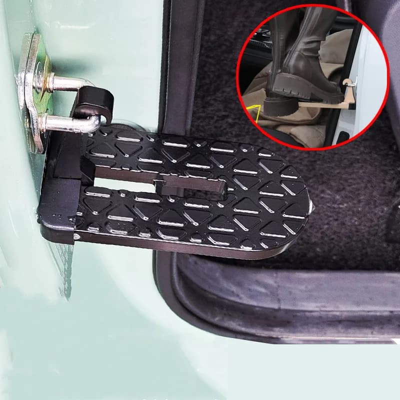 Universal Fit Car Door Step Foldable Roof Rack Latch Hook Foot Pedal Multifunction Aluminum Alloy Safety Hammer Window Breaker