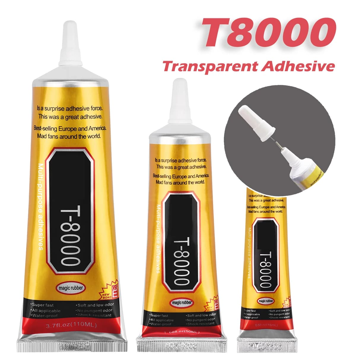 15/50/110ML Transparent T8000 Glue Clear Phone Repair Jewelry Craft Fiber Electronic Component Contact Adhesive T-8000 Sealant