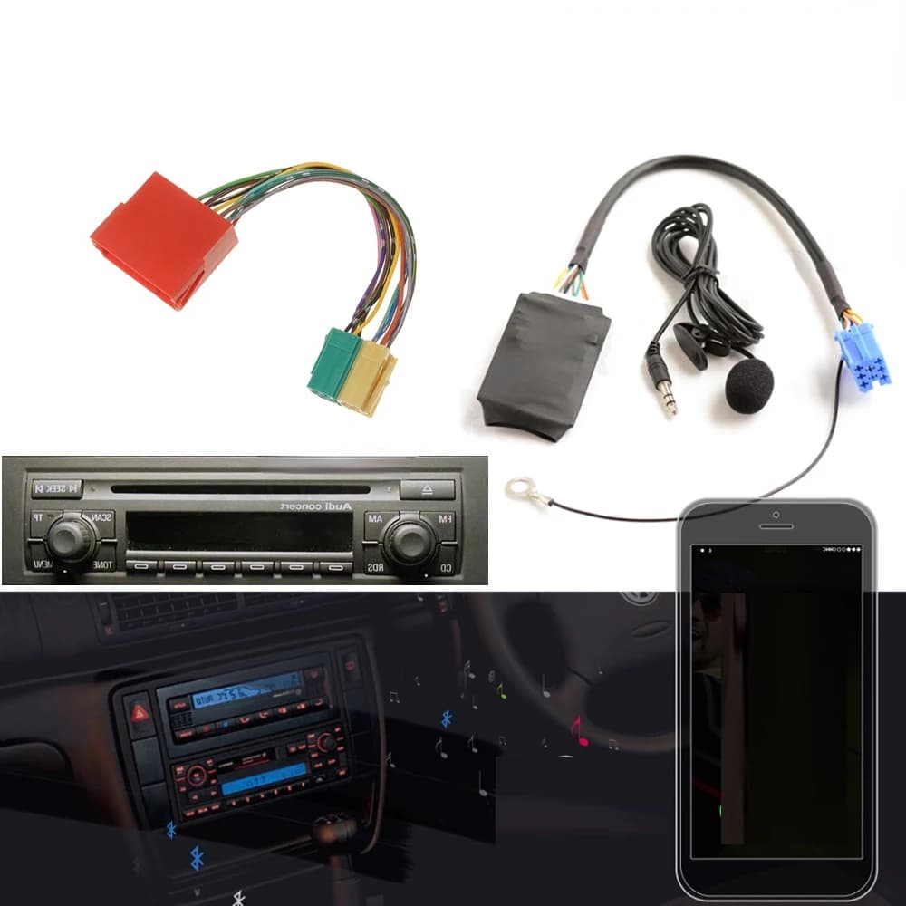 Bluetooth 5.0 AUX Handsfree 8 Pin Adapter A2DP Music Audio Cable For Audi A3 8P 8L A4 B5-B7 A6 4B A8 4D Quadlock Car Accessories