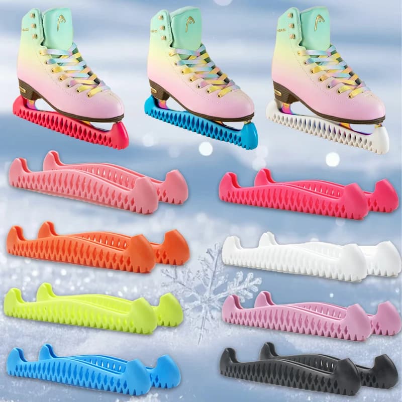 1 Pair Ice Hockey Figure Skate Blade Covers Adjustable TPU Material Ice Skate Blade Guards Ice Knife Blade Guard Skate Protector