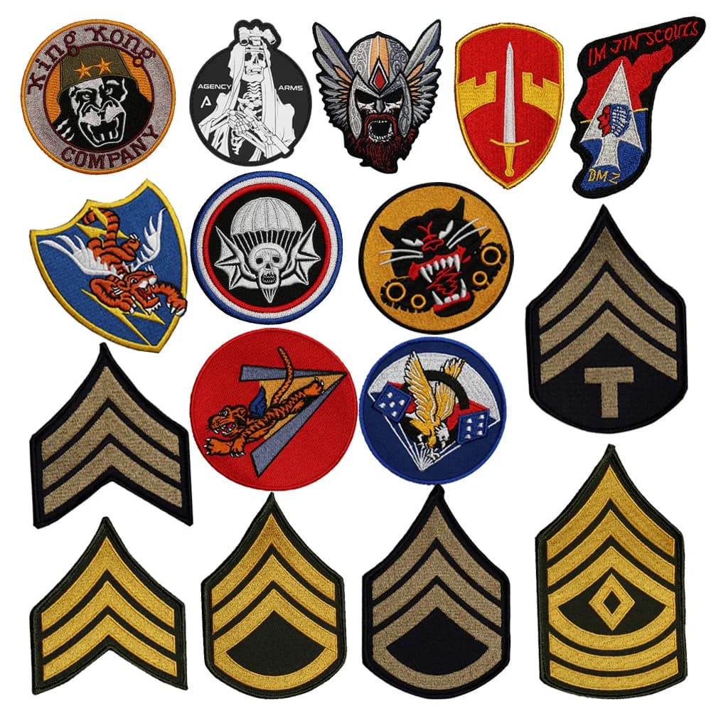 Collection Type Military Armband Collection Patch 3D Embroidered Flight Jacket Epaulet WWII Sticker Backpack Hook Loop Patch