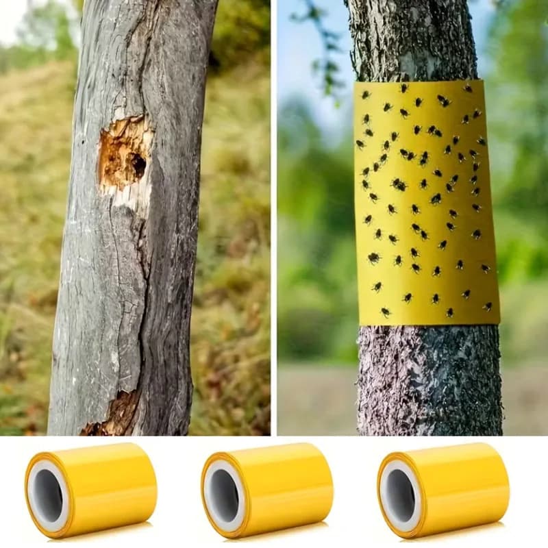 5/10M Yellow Double-sided Insect Proof Tape Outdoor Insect Trap Garden Pest Control Prevent Aphids Ants Moths Climbing