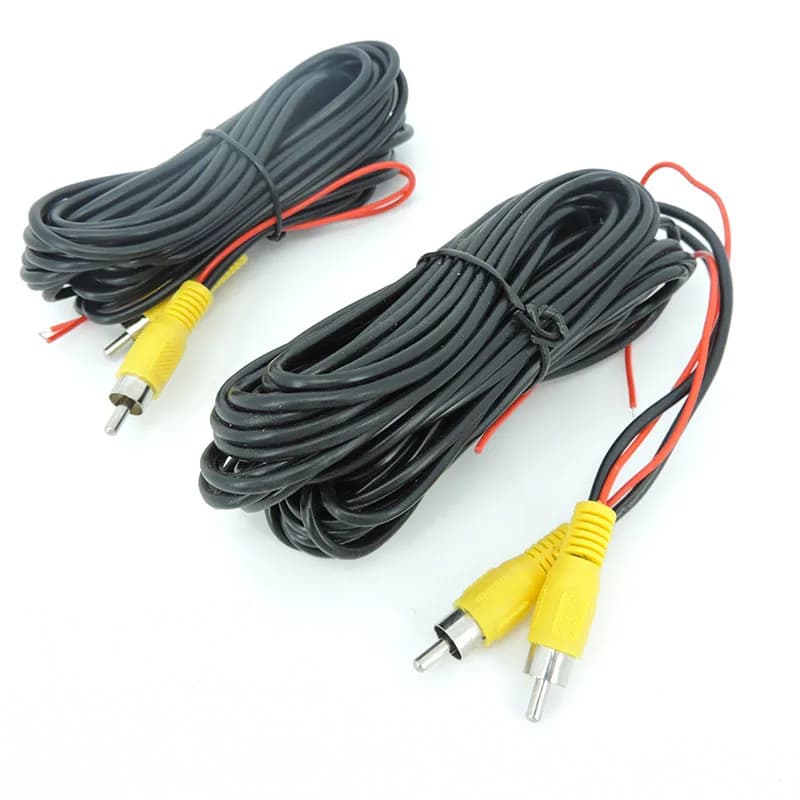 6/10/15M RCA Video Cable For Car Rear View Reverse Camera AV Extension Wire Adapter For Backup Car Multimedia Monitor DC Cable