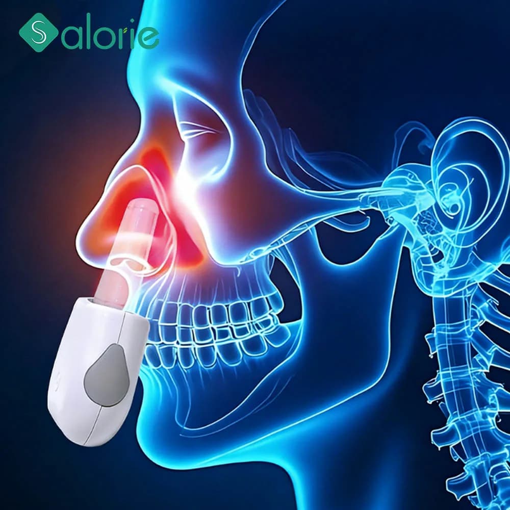 Smart Nasal Phototherapy Device Dual UV Sanitizing Base Red Light Infrared Therapy for Chronic Rhinitis/Itchy/Runny Nose Care