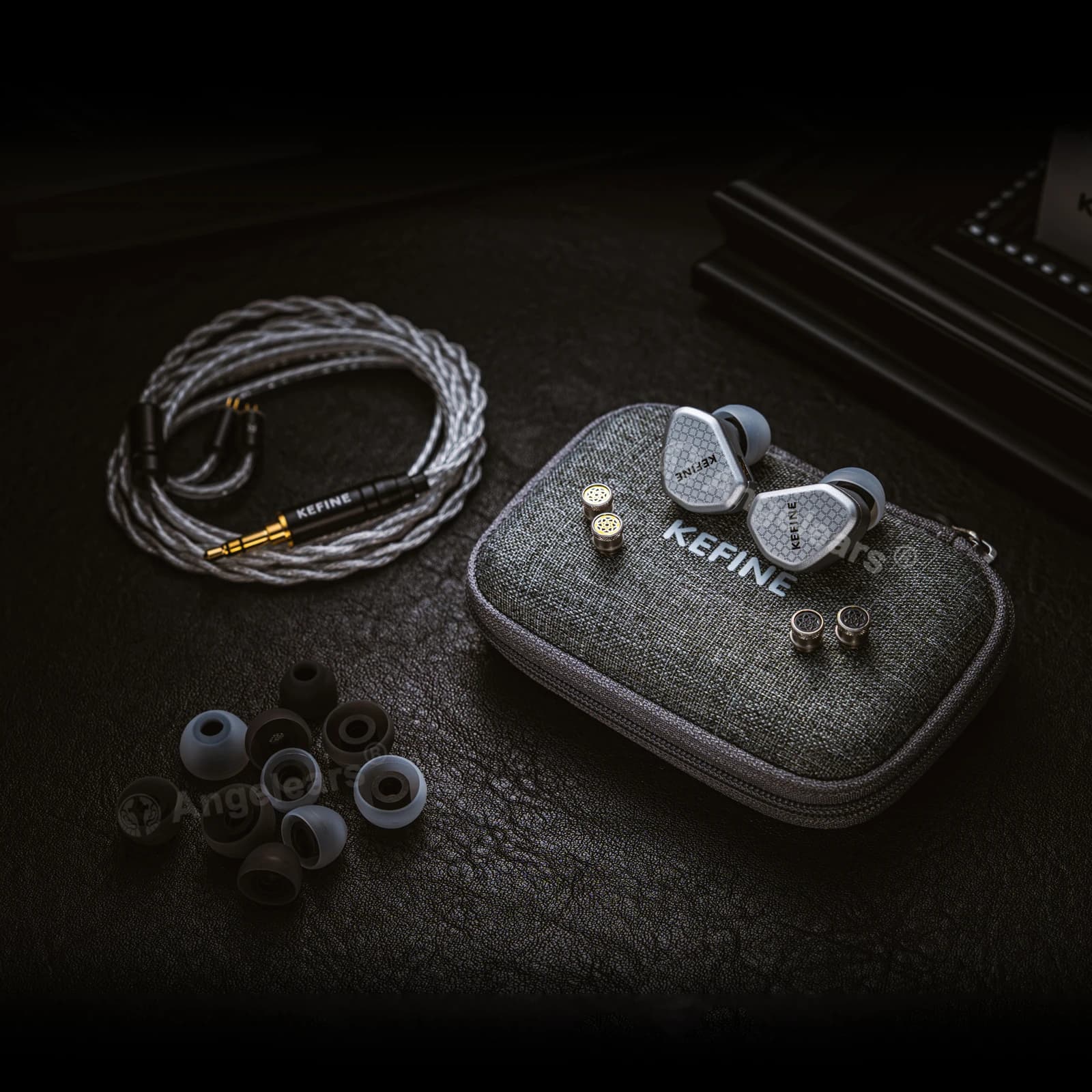 Angelears Kefine Klean SV ＆ Klean Black 10mm DLC Diaphragm Dynamic Driver IEMs Hi-Fi In-ear Earphone with Nozzles and SPC Cable