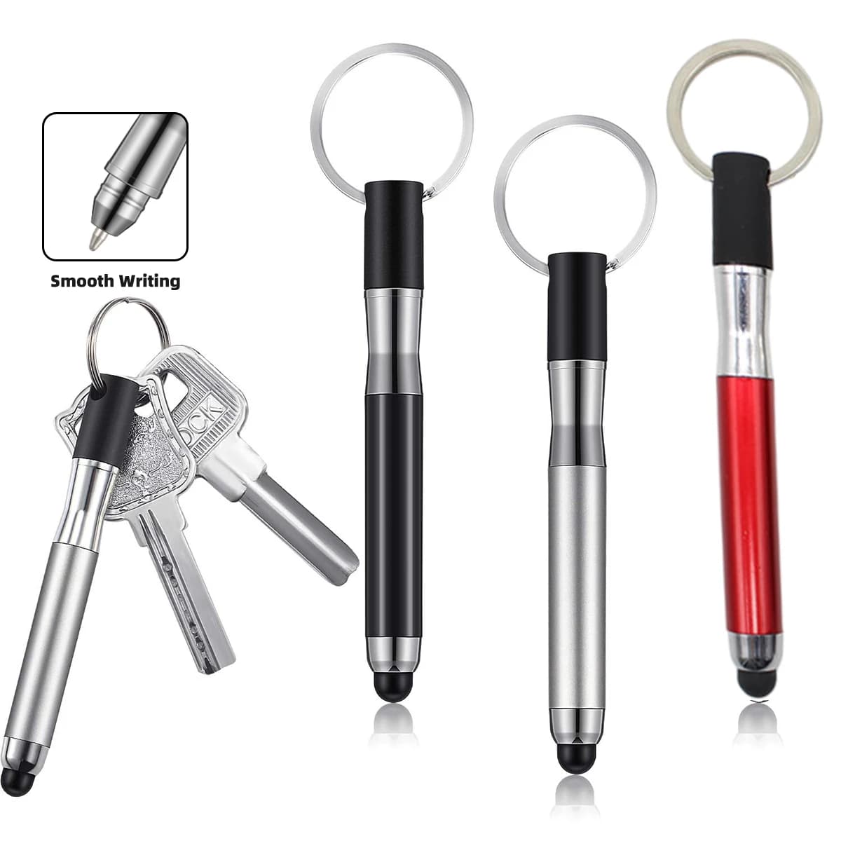 Mini 2 In 1 Touch Screen Stylus Ballpoint Pen Stylus Capacitive Pen Painting Pencil With Keychain For Iphone Huawei Android Phon