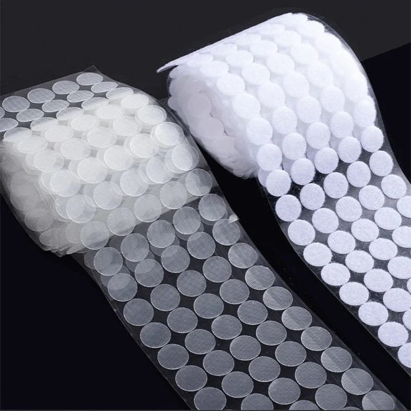 500/1000pair 10/15/20mm Self Adhesive Fastener Hook and Loop Tape Transparent Dot Sticker Nylon Strong Glue Adesivo Redondo