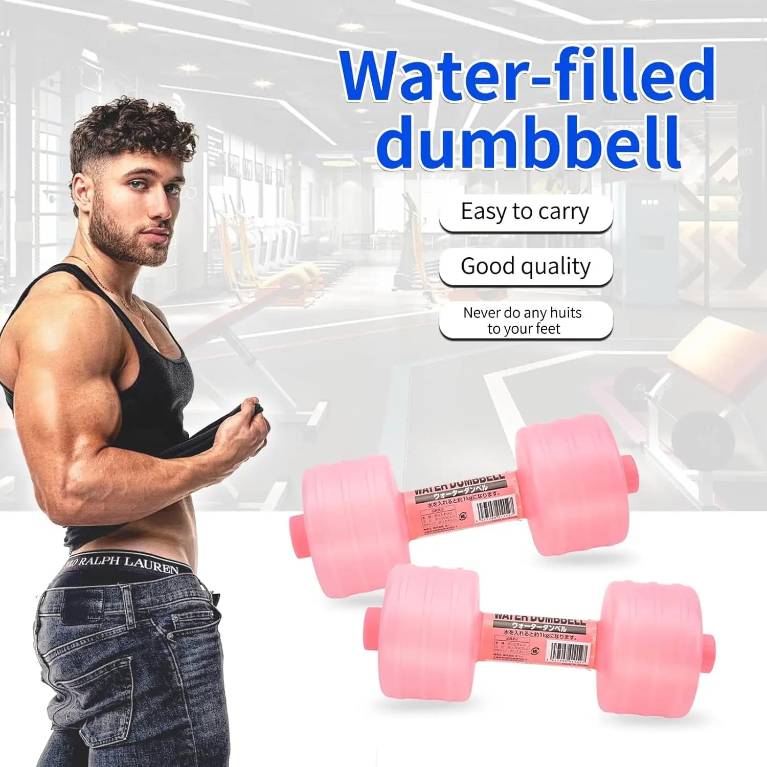 1/2pcs Water Filled Dumbbells 1kg Portable Empty Dumbbell Water Sand Rice Self Filled Dumbbell Sports Fitness Exercise Equipment