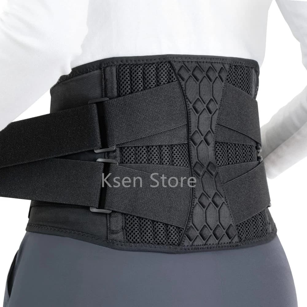 Adjustable Waist Support Lumbar Back Belt Lower Back Brace for Back Pain Relief Lumbar Spine Strap with 10 Stays Waist Protector