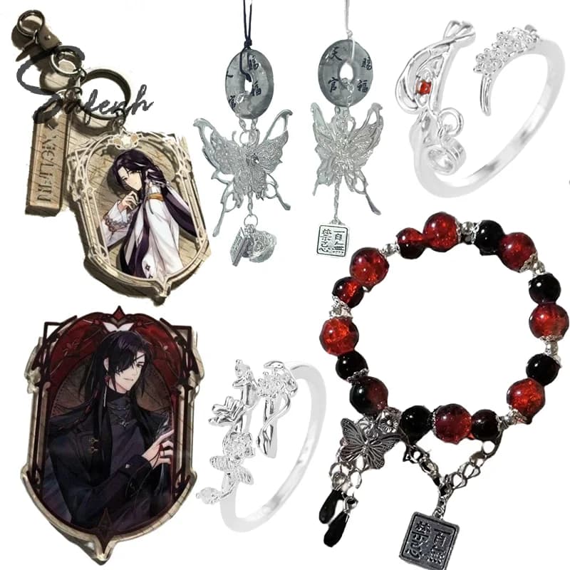 Fashion Anime Heaven Official's Blessing Keychain Tian Guan Ci Fu Hua Cheng Xie Lian Keyring Arcylic Pendant Bag Decoration Gift