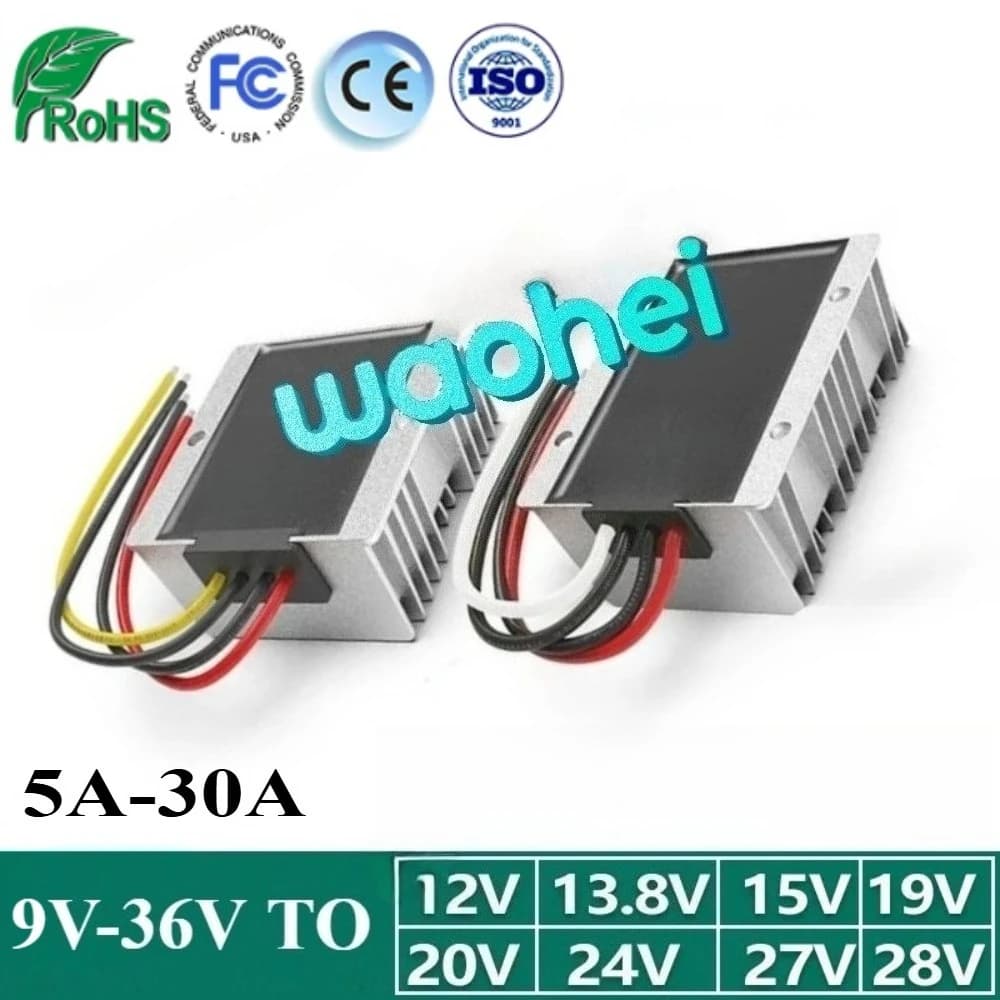 9-36V to 12V/13.8V/15V/19V/20V/24V/28V 5-30A Boost Buck DC Converter Voltage Stabilizer Supply Regulator Module for Cars Solar