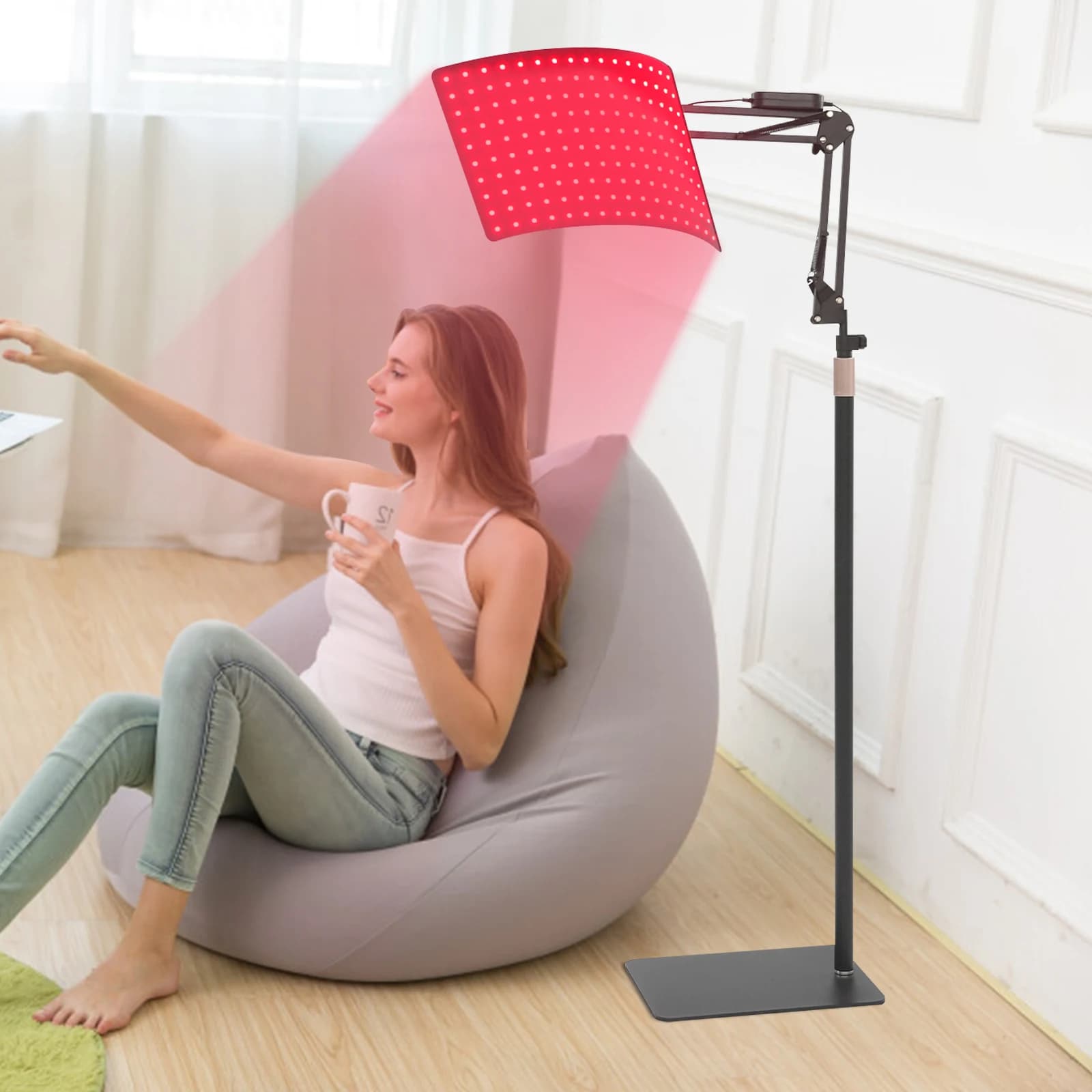 ZB8160 Light Therapy Panel with Stand, 660NM Red Light and 850NM near Infrared LED Full Body Red Light Therapy Device at Home