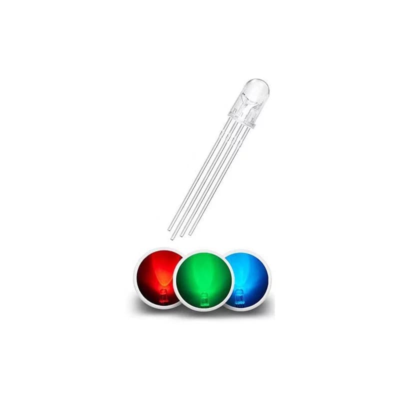 LED Dioda 5mm čirá, RGB, společná katoda