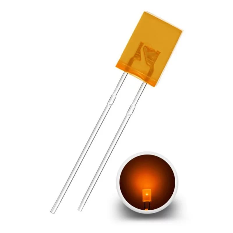 LED Dioda obdélníková 2x5x7mm, Oranžová difuzní