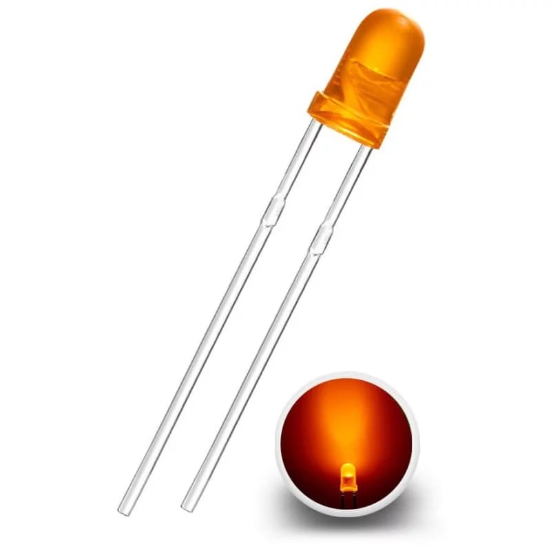 LED Dioda 3mm, Oranžová difuzní