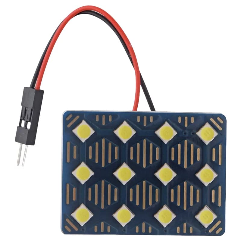 LED Panel 18x 3030 SMD, 48x24mm, T10, SUFIT - Bílý - 12 V AC/DC