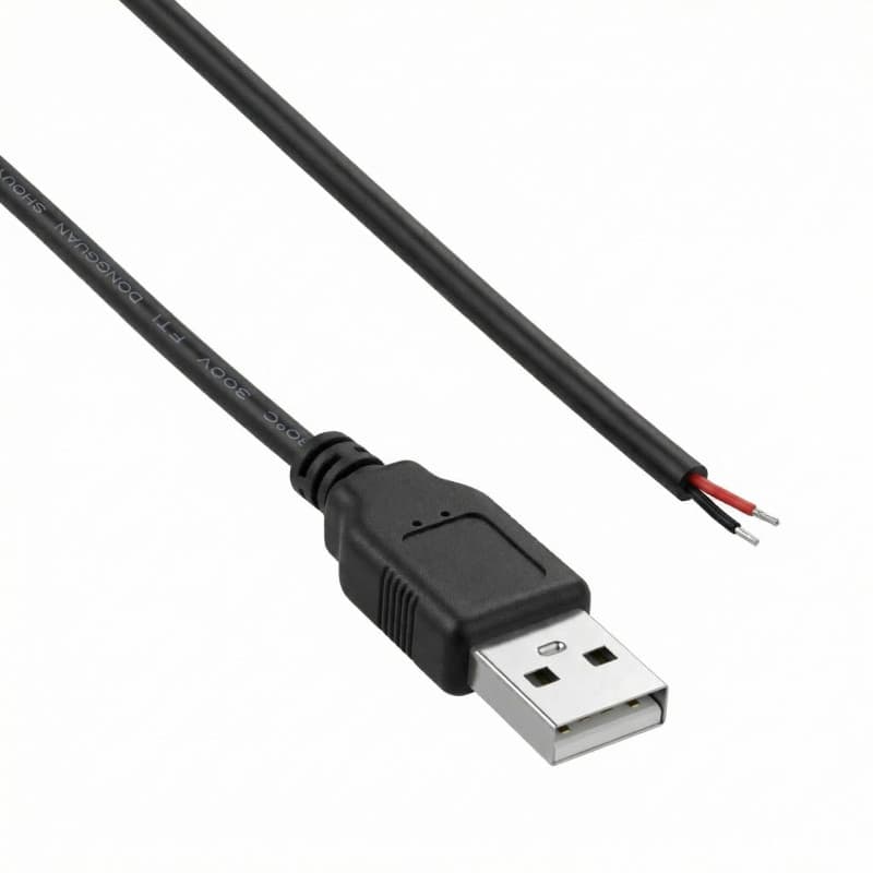 USB-A napájecí kabel 2pin, 100 cm - Bílá