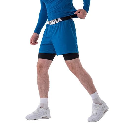 Pánské dvouvrstvé šortky Nebbia Next Level XL Modrá