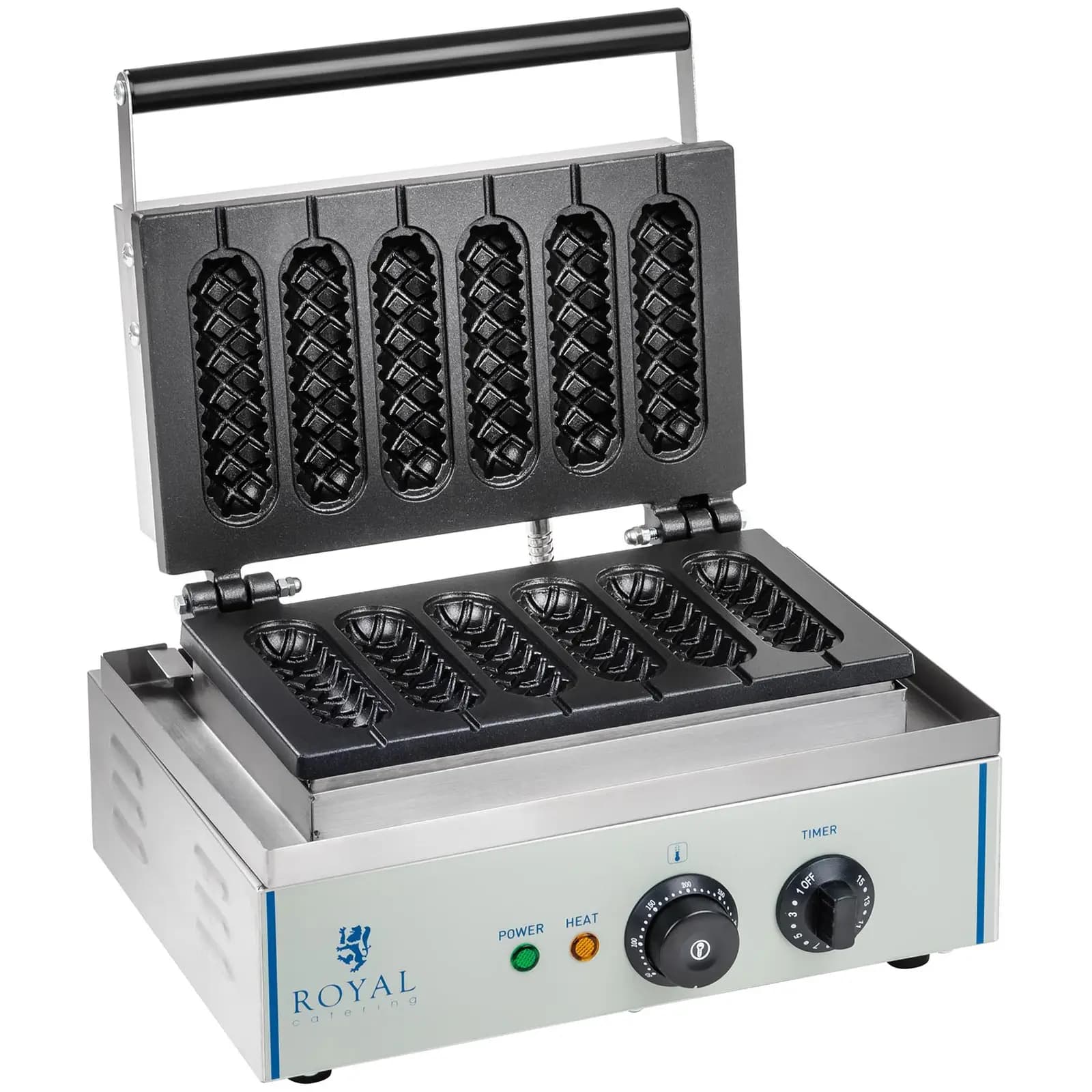 Royal Catering Vaflovač - 1 550 W - vafle na špejli - corn dogy RCWM-1500-S