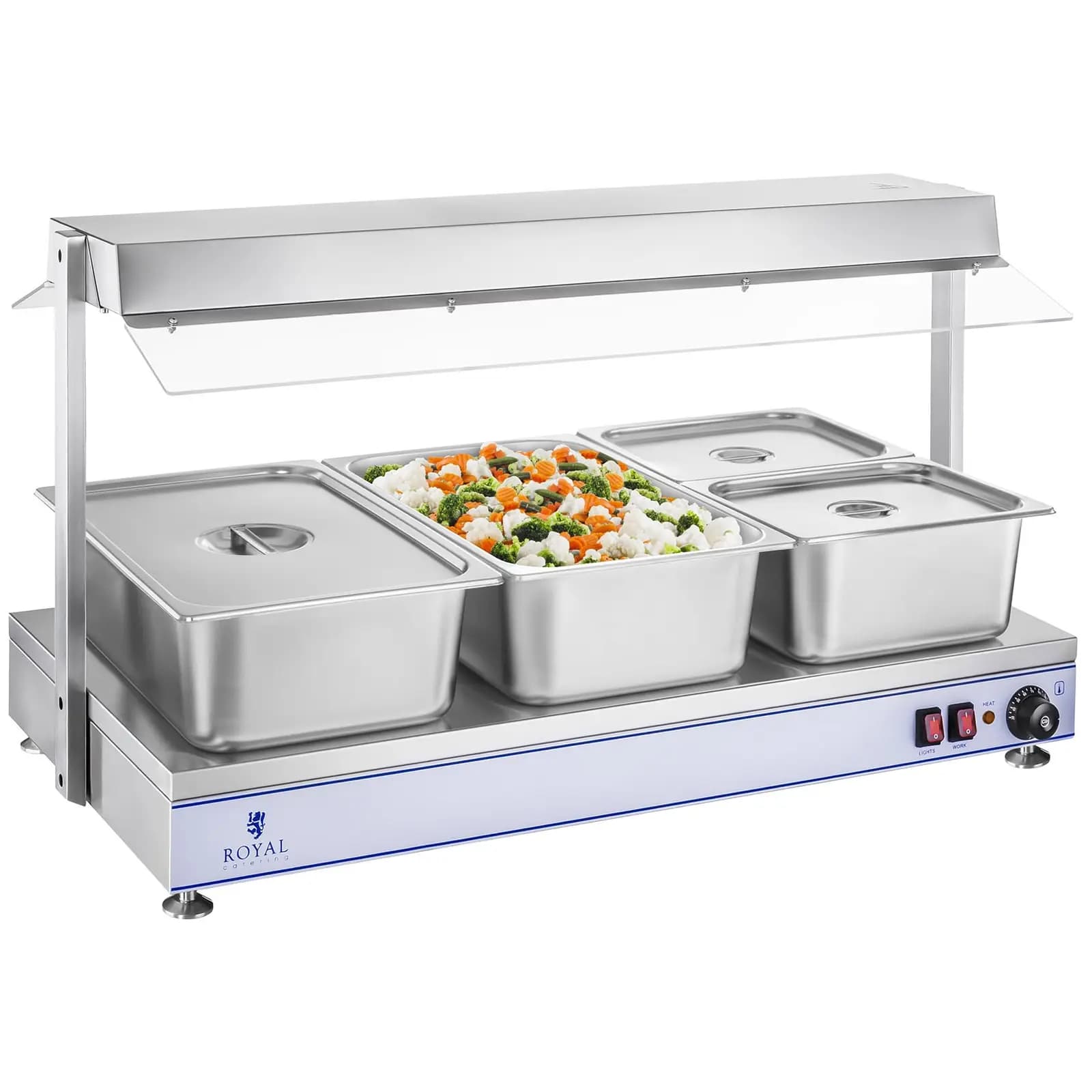 Royal Catering Ohřívací deska s halogenovými lampami-2000 W-ušlechtilá ocel RCHP-120