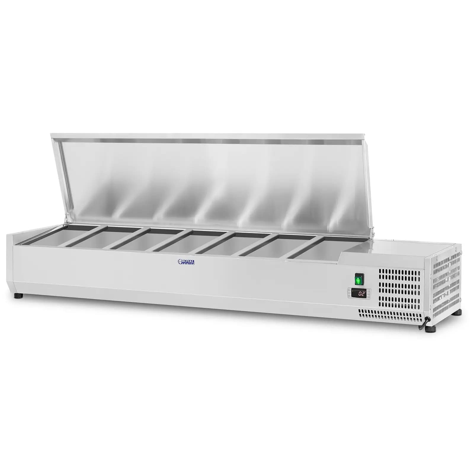 Royal Catering Chladicí nástavba- - 150 x 33 cm - 7 GN nádob 1/4 RCKV-150/33-7S