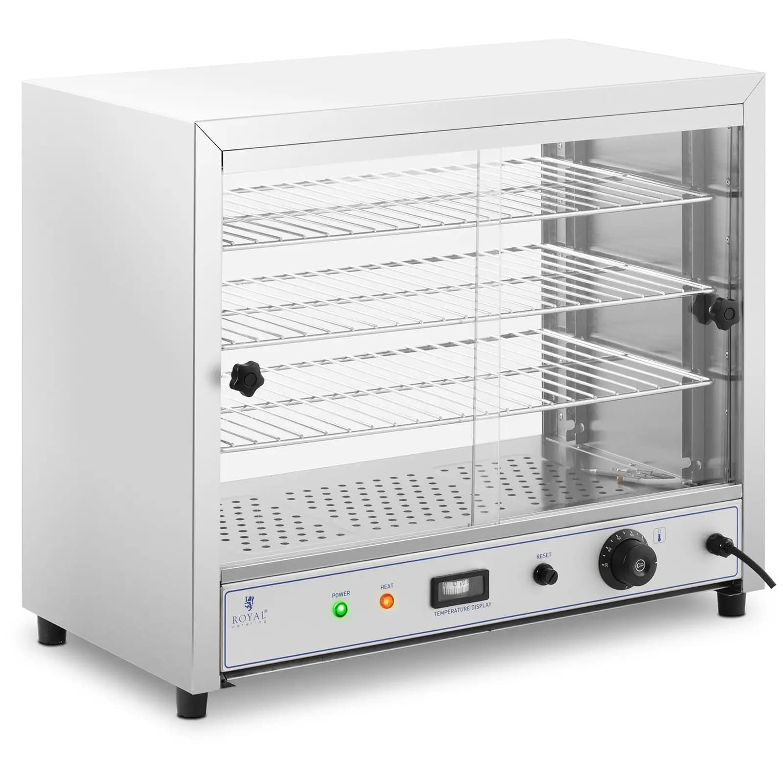 Ohřevná vitrína - 54 cm - Royal Catering - 1,000 W - 3 úložné mřížky RC-WC001
