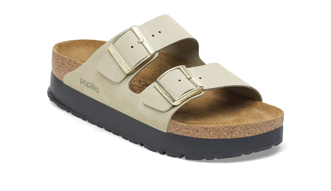 Birkenstock Arizona Flex Platform Eucalyptus Narrow Fit Ženy - Sandály Birkenstock - Světle hnědá - 1026971-7.5 - Size: 7.5