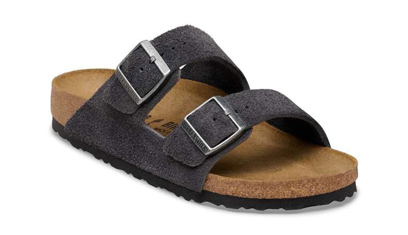 Birkenstock Arizona Suede Leather Regular Fit Charcoal Unisex - Sandály Birkenstock - Černá - 1031632-7 - Size: 7