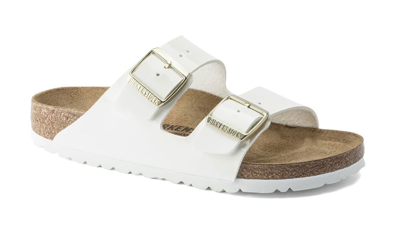 Birkenstock Arizona BF Patent White Narrow Fit Unisex - Sandály Birkenstock - Bílá - 1005294-5 - Size: 5