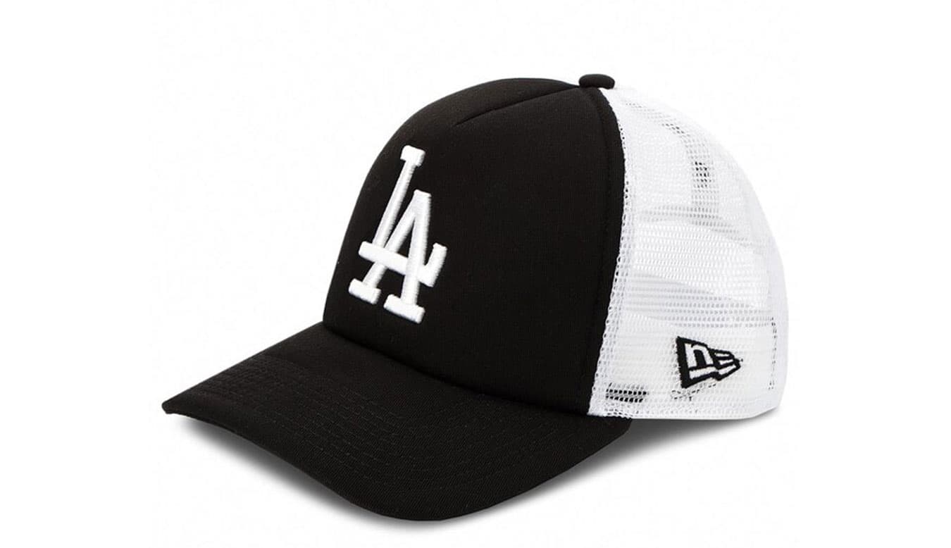 New Era LA Dodgers Clean A-Frame Trucker Cap Black Unisex - Čepice New Era - Černá - 11405498-One-size - Size: One size