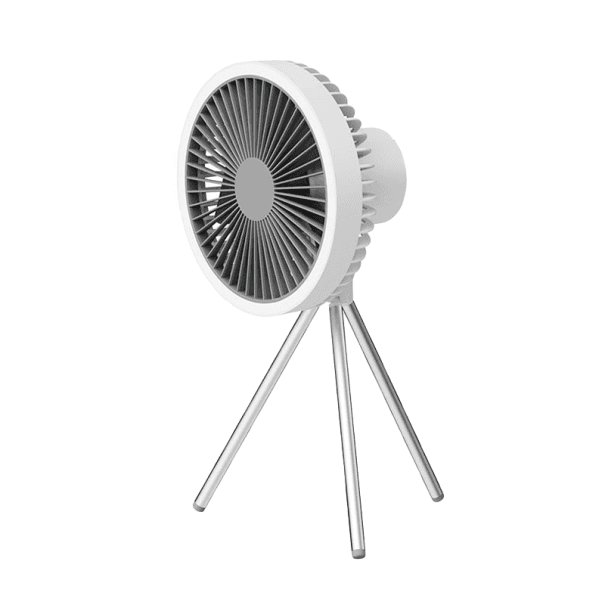 Přenosný ventilátor se světlem bílá