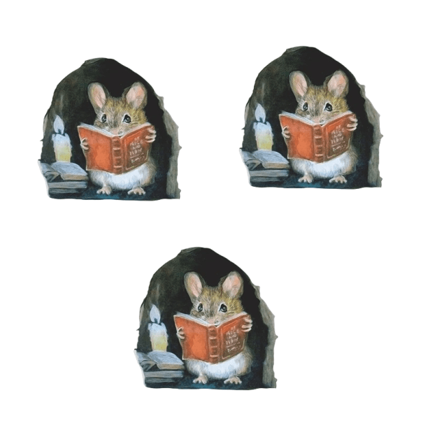 Samolepka na zeď myší díra 3 ks