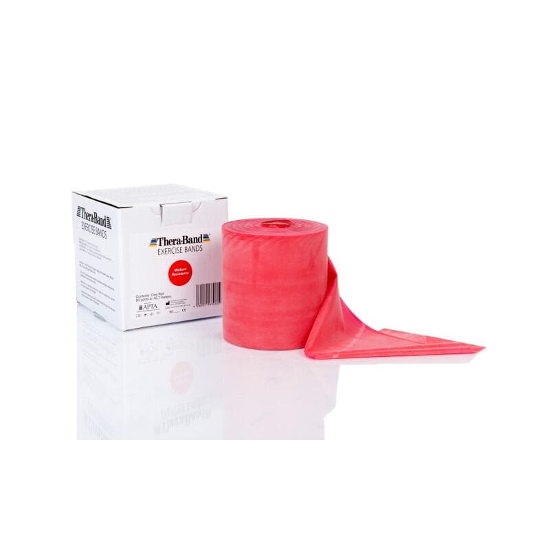 THERABAND Posilovací guma 45,5 m, červená, středně silná