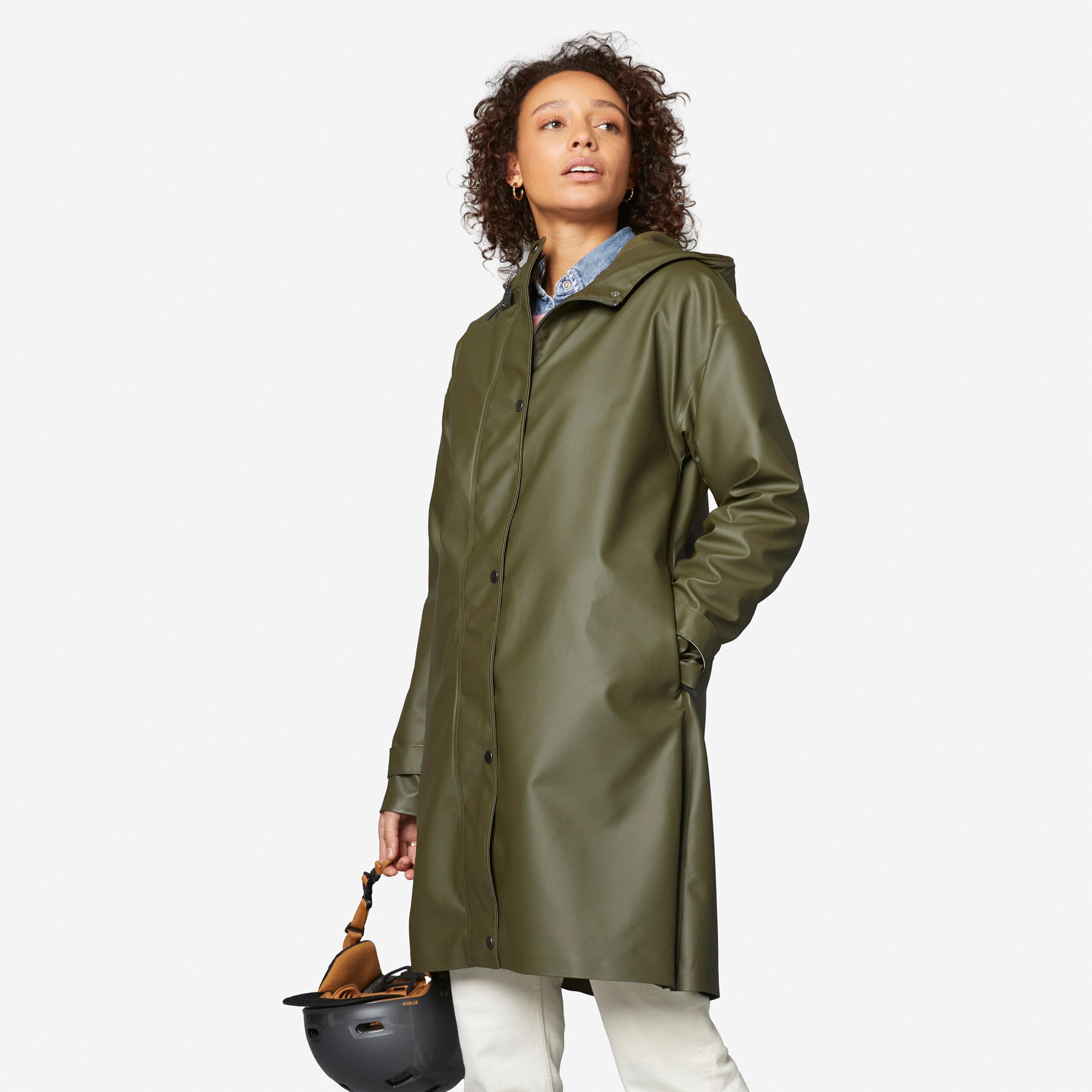 BTWIN Unisex nepromokavá parka na městské kolo