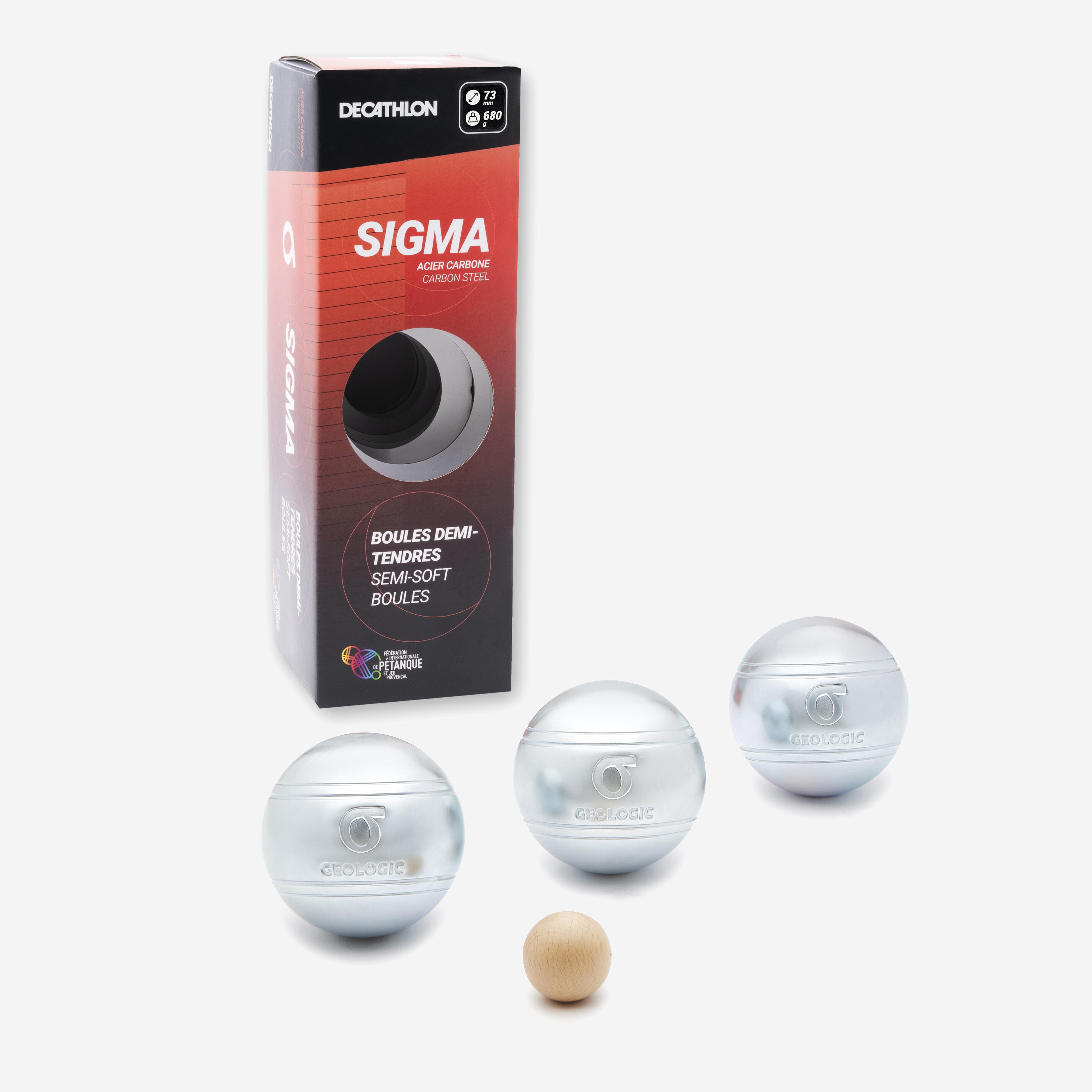 GEOLOGIC Polotvrdé turnajové koule na pétanque Sigma polotvrdé 3 ks