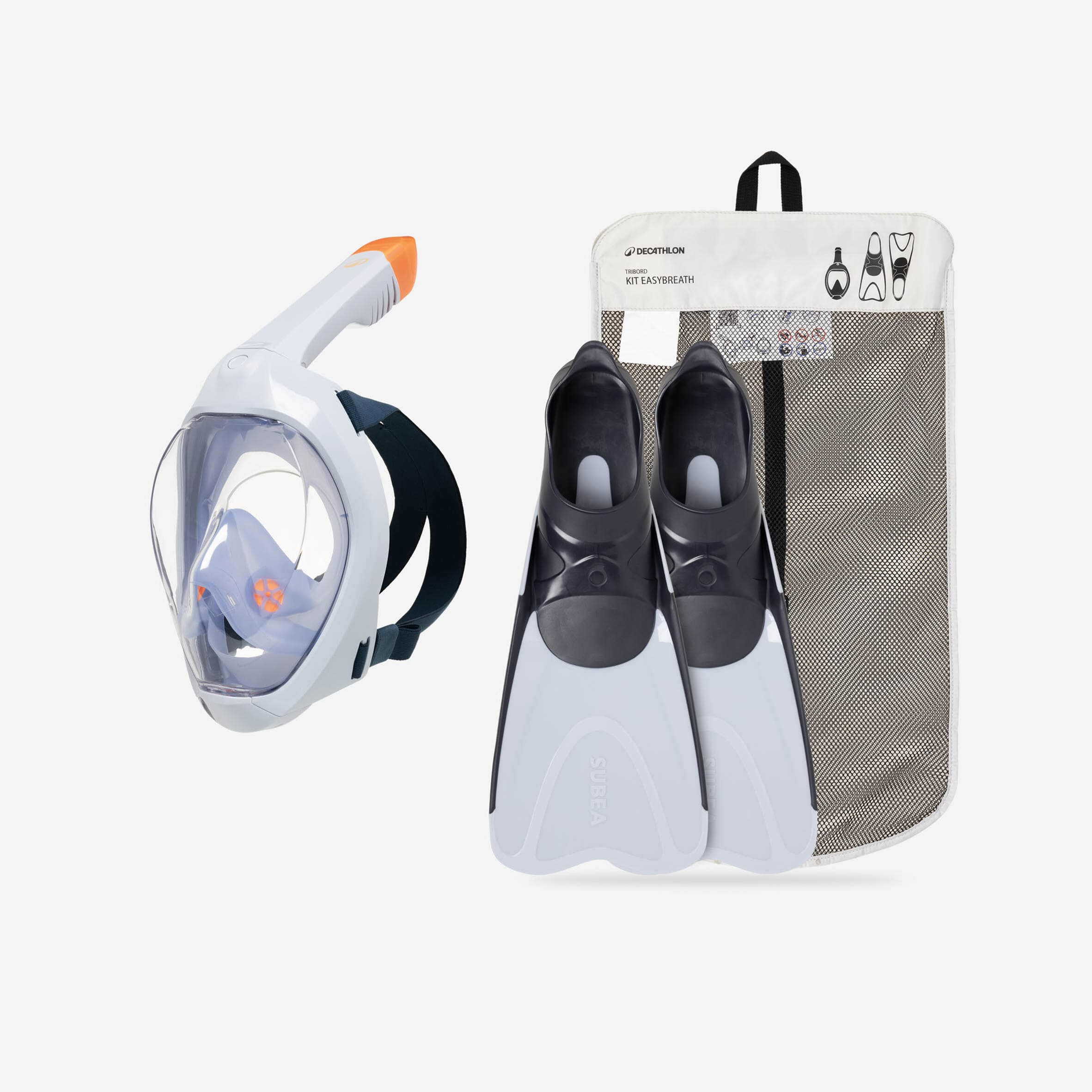 DECATHLON Šnorchlovací sada (maska a ploutve) Kit Easybreath